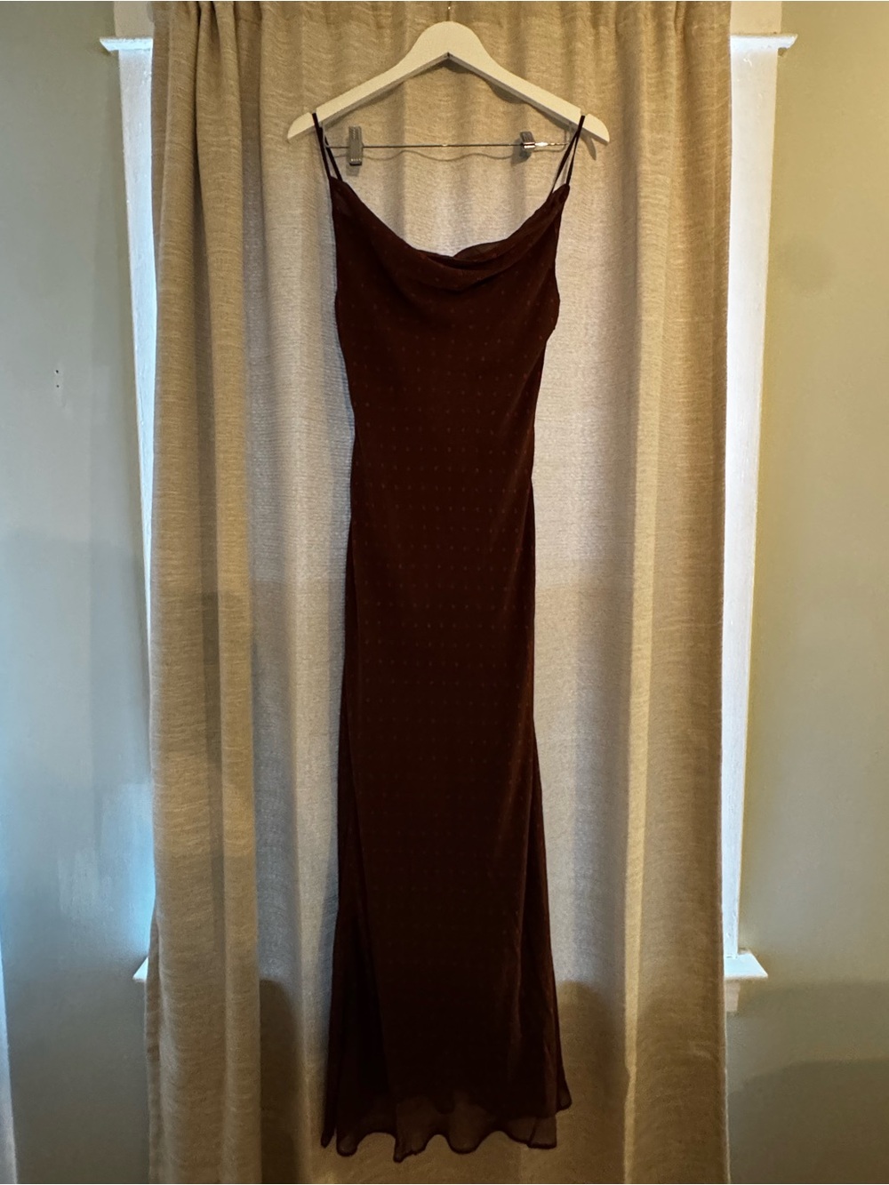 Abercrombie & Fitch Chocolate Brown Cowl Neck Maxi Dress